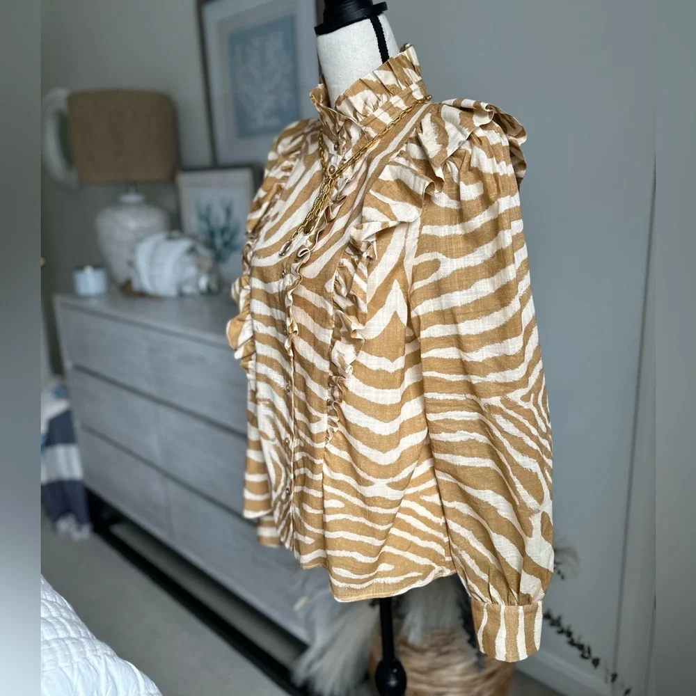 NWT | Sézane Jane Shirt in Zebra Print - Picture 4 of 12